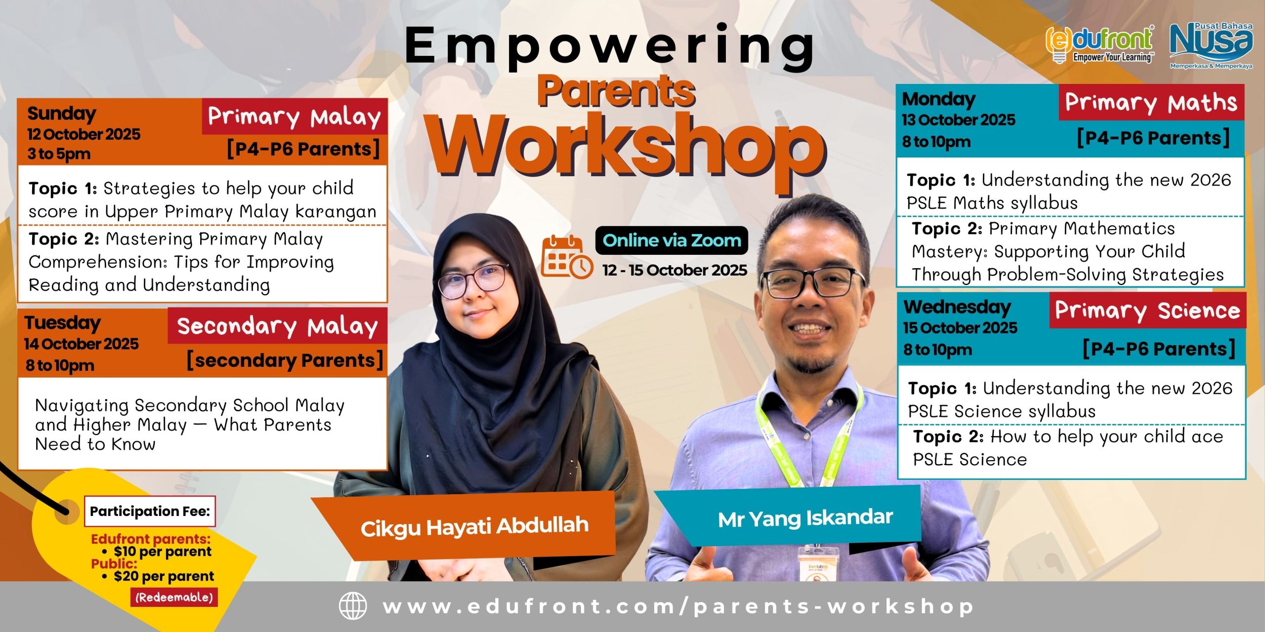 Orange and Yellow Modern Parenting Workshop LinkedIn Post (Banner Landscape)